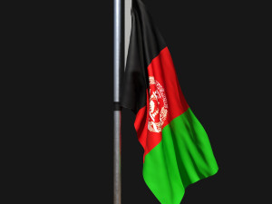 Flag of afghanistan 02 Modèle 3D