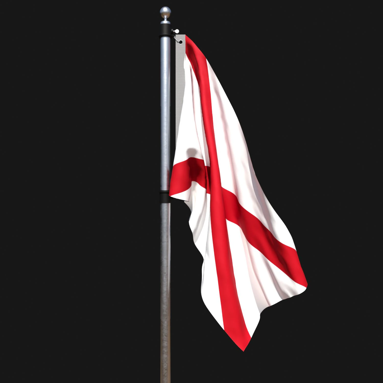 Flag of alabama 02 3D Model .c4d .max .obj .3ds .fbx .stl .blend 