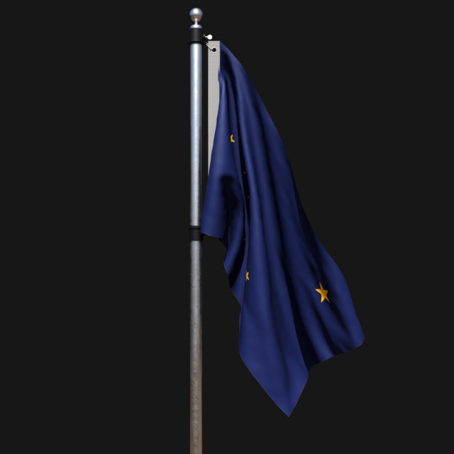 Flag of alaska 02 3D Model .c4d .max .obj .3ds .fbx .stl .blend 
