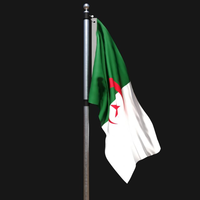 Flag of algeria 02 3D 模型 .c4d .max .obj .3ds .fbx .stl .blend