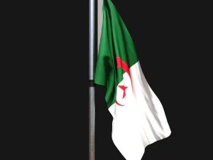 Bandiera dell'algeria 02 Modello 3D