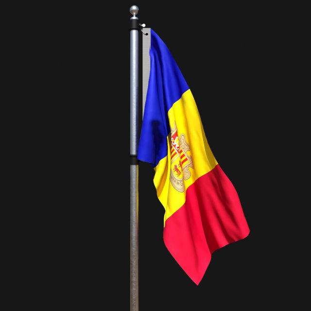 Flag of andorra 02 Modèle 3D .c4d .max .obj .3ds .fbx .stl .blend 