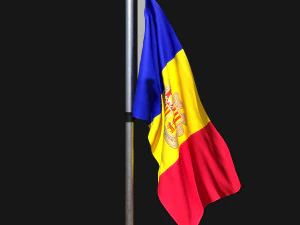 Andorra bayrağı 02 3D Model