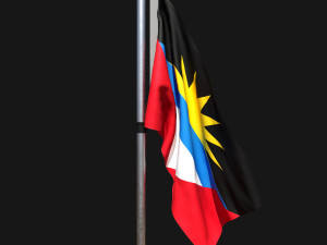 Flag of antigua and barbuda 02 3D Model