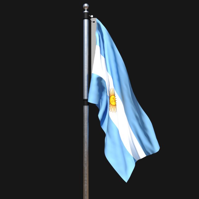 Flag of argentina 02 3Dモデル .c4d .max .obj .3ds .fbx .stl .blend
