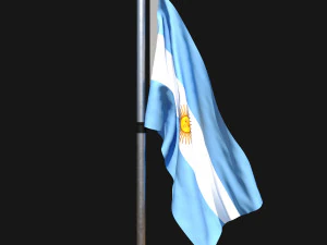 Flag of argentina 02 3D Model