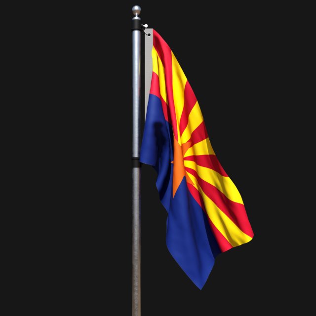 Flag of arizona 02 3D Model .c4d .max .obj .3ds .fbx .stl .blend