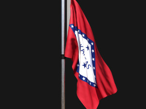 Flag of arkansas 02 3D Model