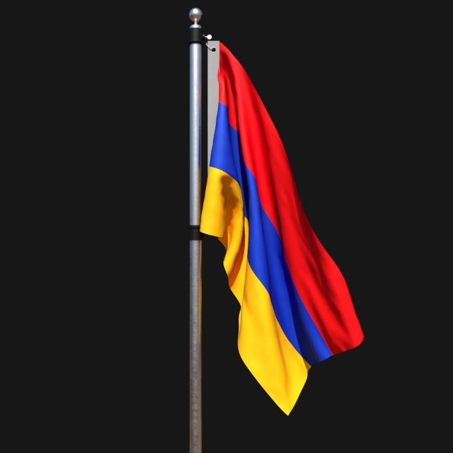 Flag of armenia 02 3D Model .c4d .max .obj .3ds .fbx .stl .blend 