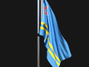 아루바 02의 국기 3D 모델