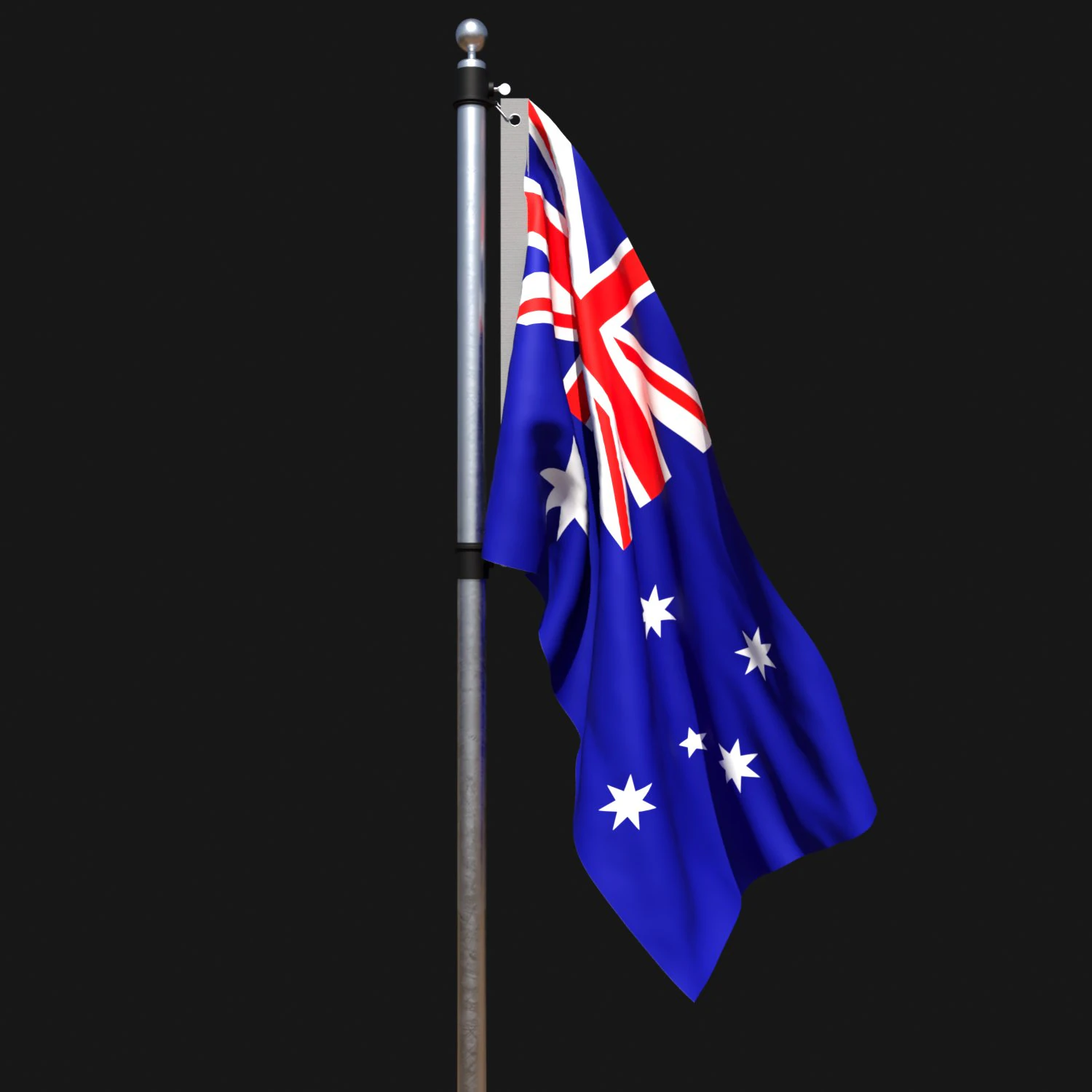 Flag of australia 02 3D Model .c4d .max .obj .3ds .fbx .stl .blend 