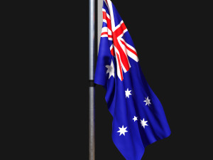 Flag of australia 02 3D Model