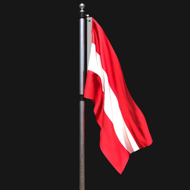 Flag of austria 02 Modello 3D .c4d .max .obj .3ds .fbx .stl .blend