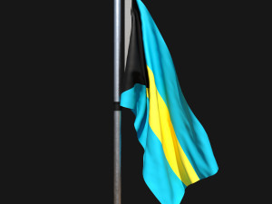 Flag of bahamas 02 3D Model