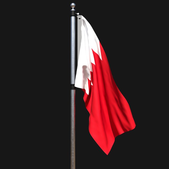 Flag of bahrain 02 Modelo 3D .c4d .max .obj .3ds .fbx .stl .blend 