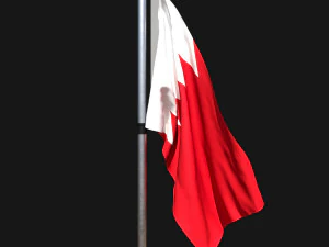 Bandera de bahrein 02 Modelo 3D