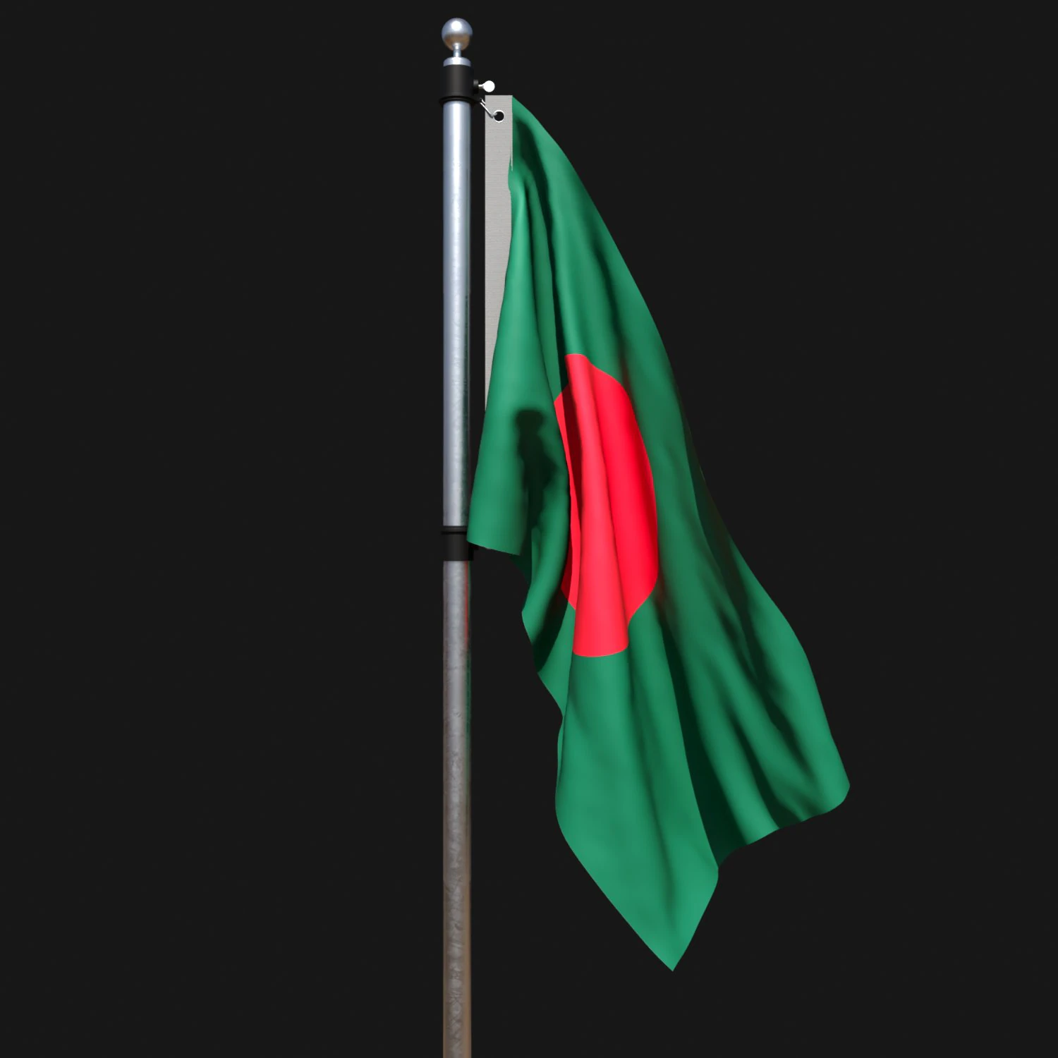 Flag of bangladesh 02 3D Model .c4d .max .obj .3ds .fbx .stl .blend 