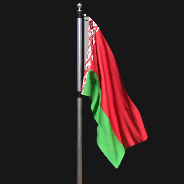 Flag of belarus 02 3D Model .c4d .max .obj .3ds .fbx .stl .blend 
