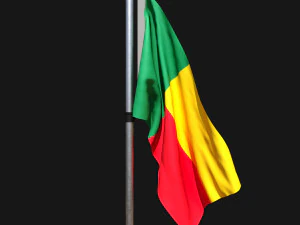 Flag of benin 02 3D Model