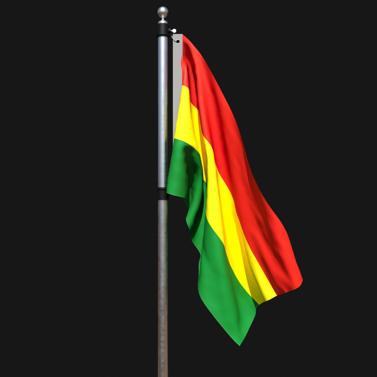 Flag of bolivia 02 3D Model .c4d .max .obj .3ds .fbx .stl .blend 
