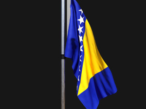 Flag of bosnia and herzegovina 02 Modèle 3D