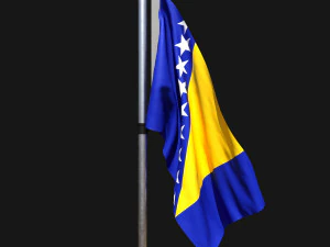 Flagge von Bosnien und Herzegowina 02 3D Modell