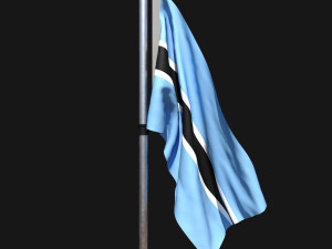 Flag of botswana 02 3D Model