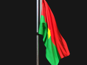 Flag of burkina 02 3D Model