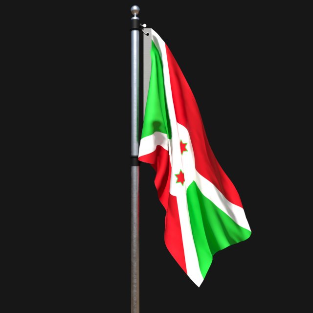 Flag of burundi 02 3Dモデル .c4d .max .obj .3ds .fbx .stl .blend