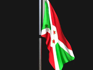 Bandera de burundi 02 Modelo 3D