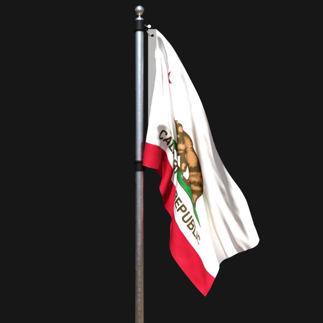 Flag of california 02 3D Model .c4d .max .obj .3ds .fbx .stl .blend 