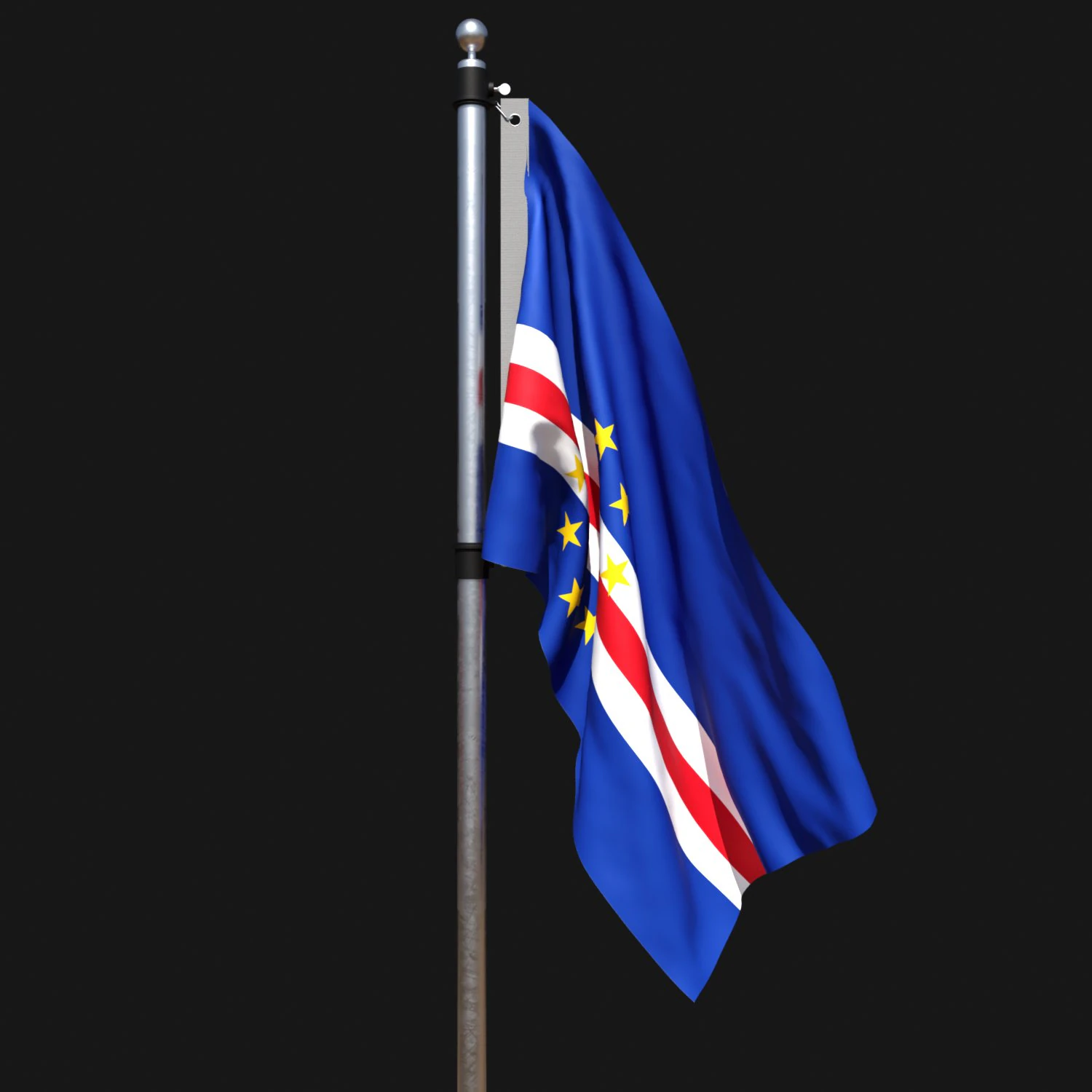 Flag of cape verde 02 3D Model .c4d .max .obj .3ds .fbx .stl .blend 