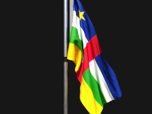 Bandiera della repubblica centrafricana 02 Modello 3D