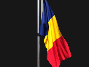 차드의 국기 02 3D 모델