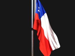 Flag of chile 02 3Dモデル