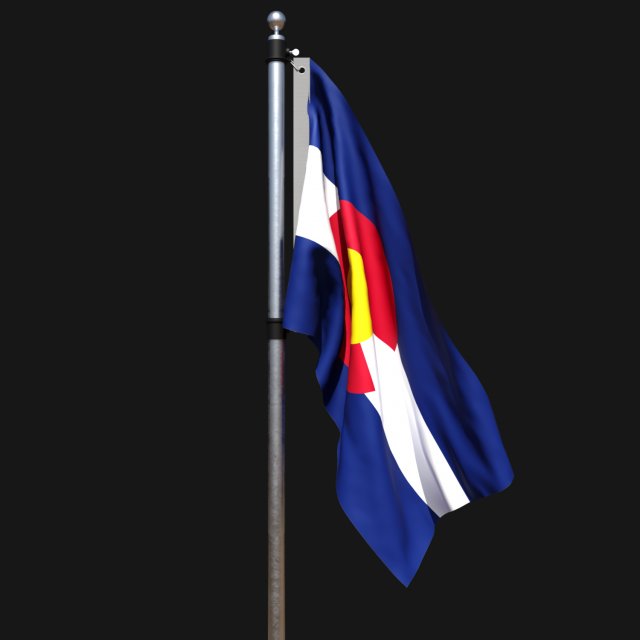 Flag of colorado 02 3D Model .c4d .max .obj .3ds .fbx .stl .blend