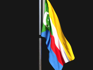 Flag of comoros 02 3D Model