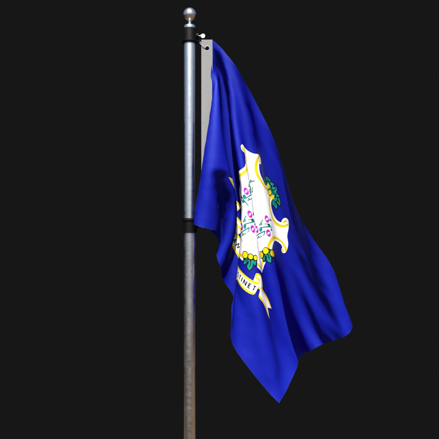 Flag of connecticut 02 3D Model .c4d .max .obj .3ds .fbx .stl .blend 