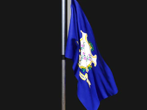 Bandeira de Connecticut 02 Modelo 3D