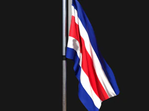 Bendera Kosta Rika 02 Model 3D
