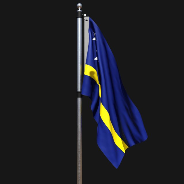 Flag of curacao 02 Modèle 3D .c4d .max .obj .3ds .fbx .stl .blend 