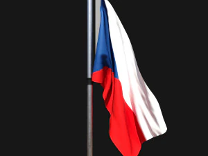 Flag of czech republic 02 3D Model