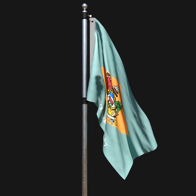 Flag of delaware 02 3D-Modell .c4d .max .obj .3ds .fbx .stl .blend 