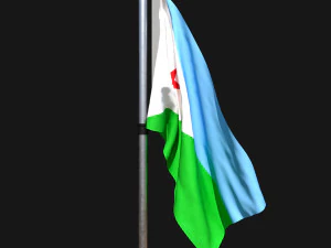 Vlag van djibouti 02 3D Model