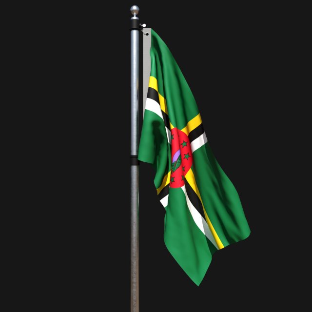 Flag of dominica 02 Modello 3D .c4d .max .obj .3ds .fbx .stl .blend 