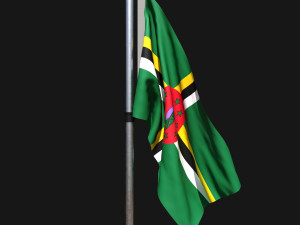 Flag of dominica 02 Modelo 3D