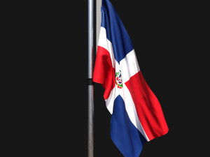 Flag of dominican republic 02 3D Model