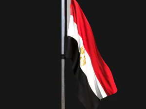 Flag of egypt 02 3D Model