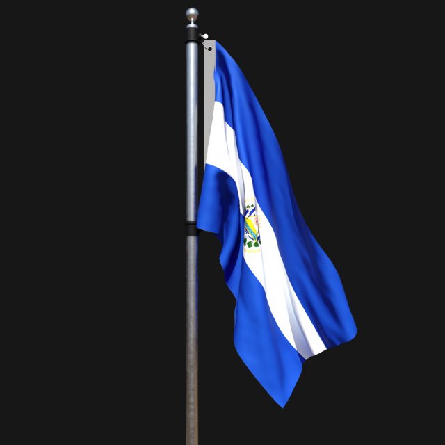 Flag of el salvador 02 3D 모델 .c4d .max .obj .3ds .fbx .stl .blend 
