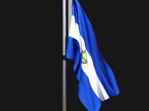 Flag of el salvador 02 3D Model